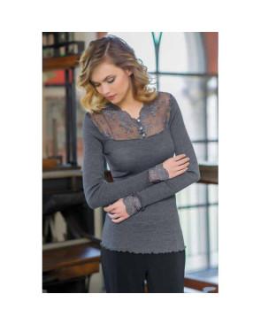 Chemise Laine et Soie Moretta decolleté strassé