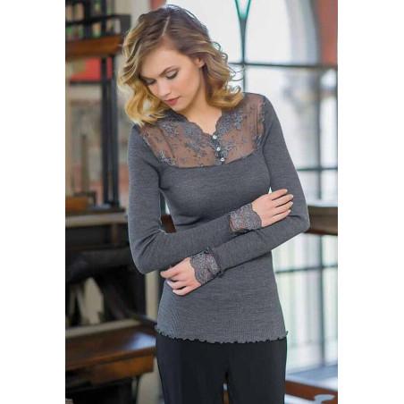 Chemise Laine et Soie Moretta decolleté strassé