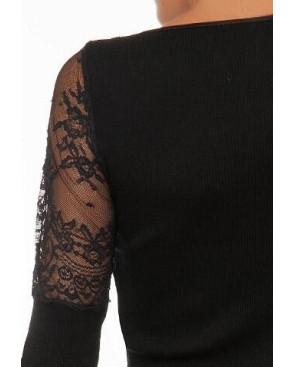  Chemise  laine et soie dentelle asymétrique Moretta dos