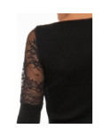 Chemise  laine et soie dentelle asymétrique Moretta