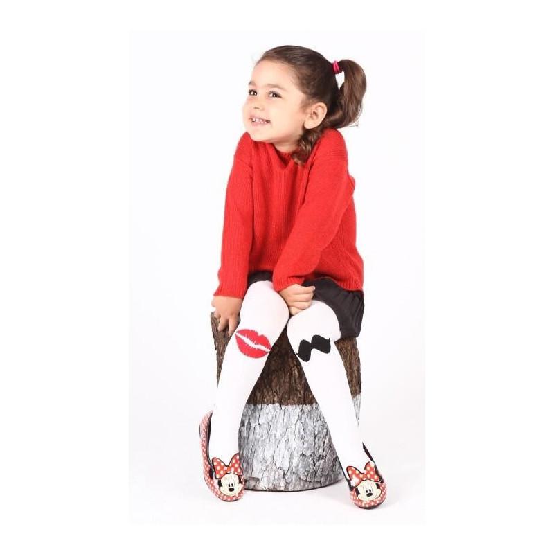 Collant enfant rigolo bisoux moustaches