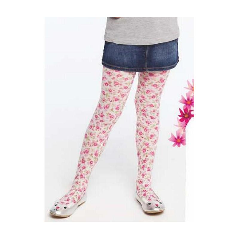 Collant opaque roses Fleuris