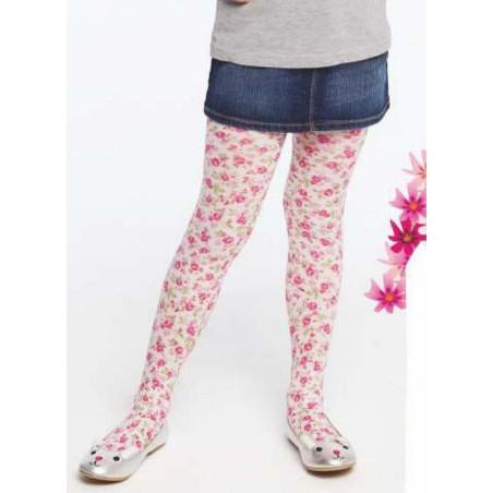 Collant opaque roses Fleuris