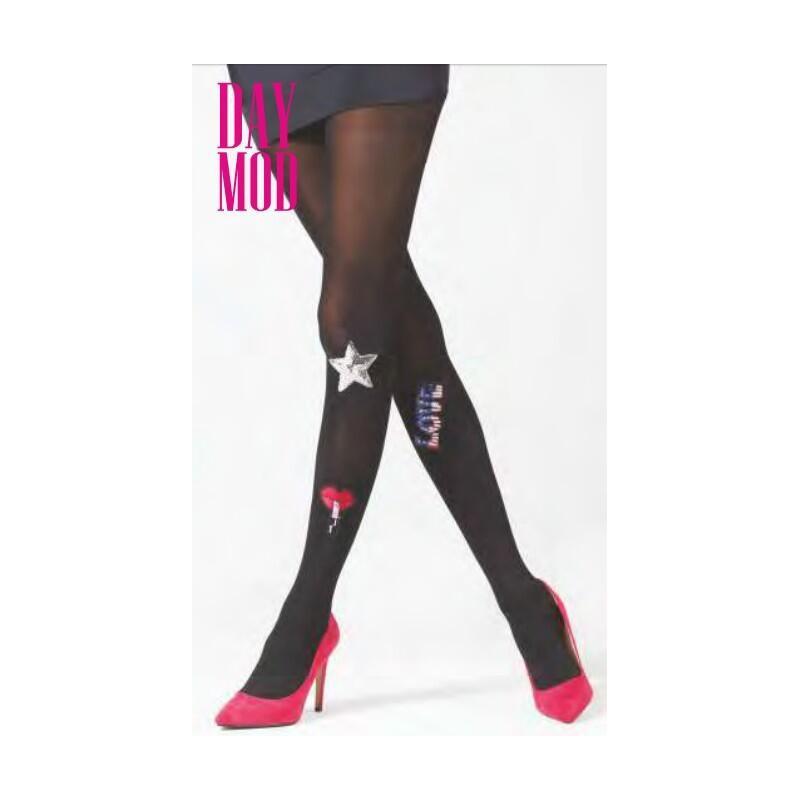 Collant microfibre rigolo love stars