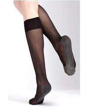 2 paires Mi bas voile semelle coton
