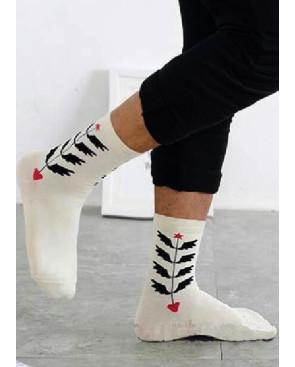 chaussettes motif contemporain chardon