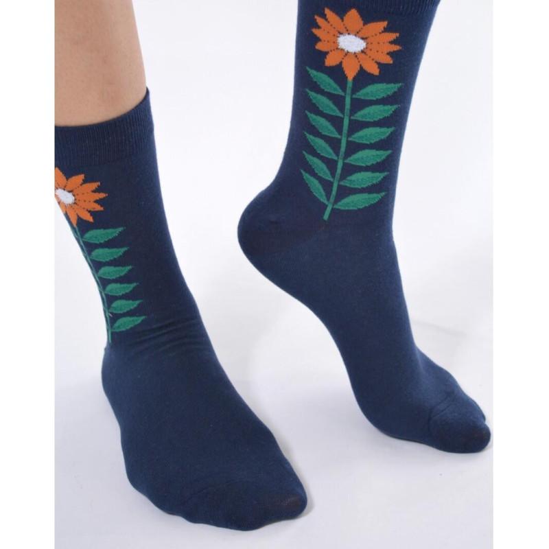 chaussettes motif contemporain tulipe