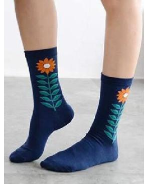 chaussettes motif contemporain tulipe