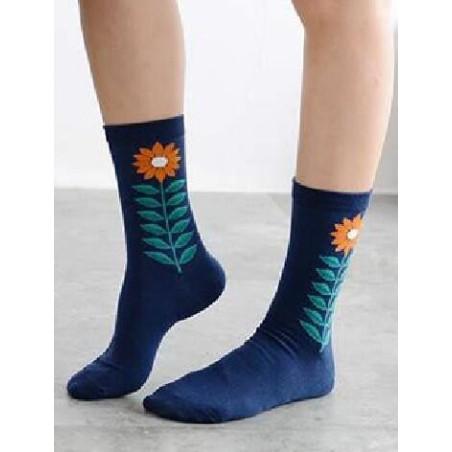 chaussettes motif contemporain tulipe