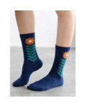 chaussettes motif contemporain tulipe