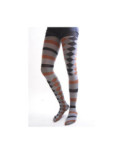 Collant asymétrique rayures et losanges noir