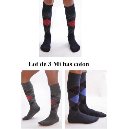 Mi bas coton intrasia  le lot enfant