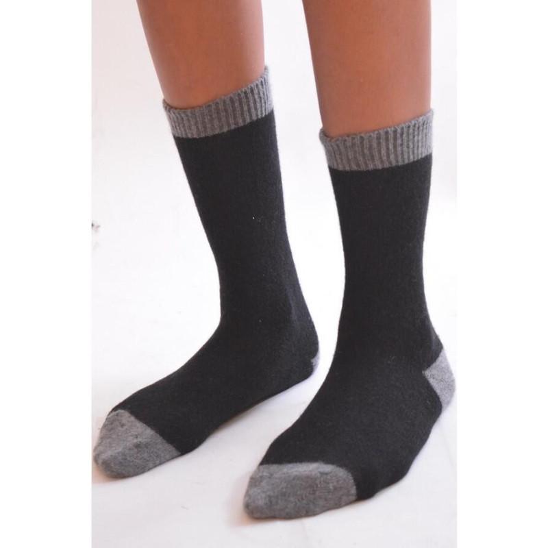 Chaussettes cachemire noire Sangiacomo