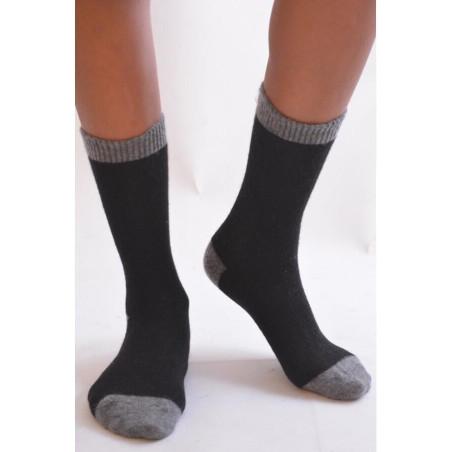 Chaussettes cachemire noire Sangiacomo