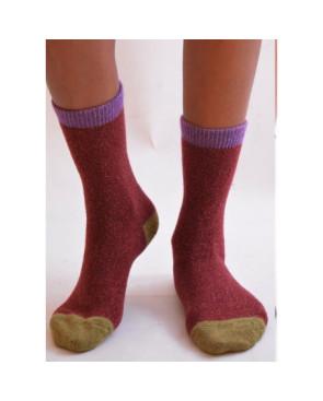 Chaussettes laine et soie bordeau San Giacomo