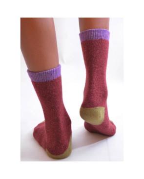 Chaussettes laine et soie bordeau San Giacomo