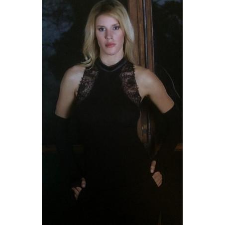 Top Laine et soie chic dentelle