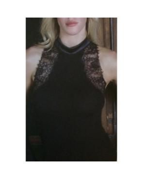 Top Laine et soie chic dentelle