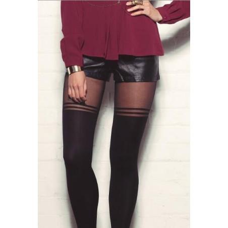 Collant  chic cuissarde à rayures