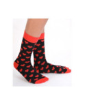 Chaussettes Macahel fm noires coeurs rouges