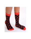 Chaussettes Macahel fm noires coeurs rouges
