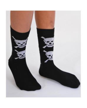 Chaussettes Macahel fm noires cranes blancs