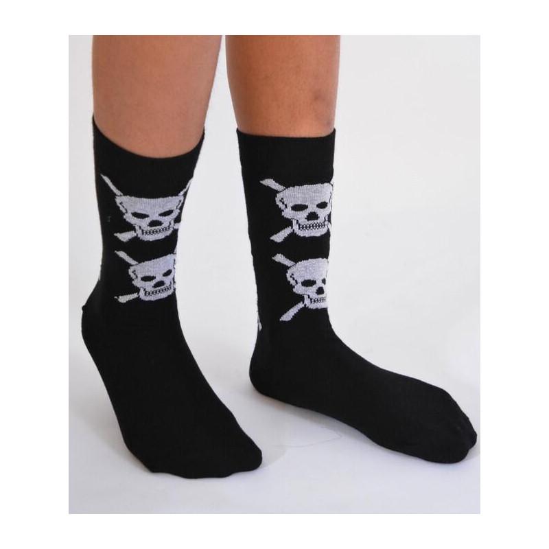 Chaussettes Macahel fm noires cranes blancs