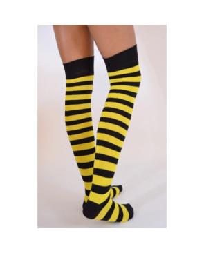 Jambières noires rayures jaunes Macahel coton