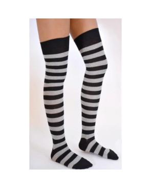  Jambières bicolores à rayures noires et grises