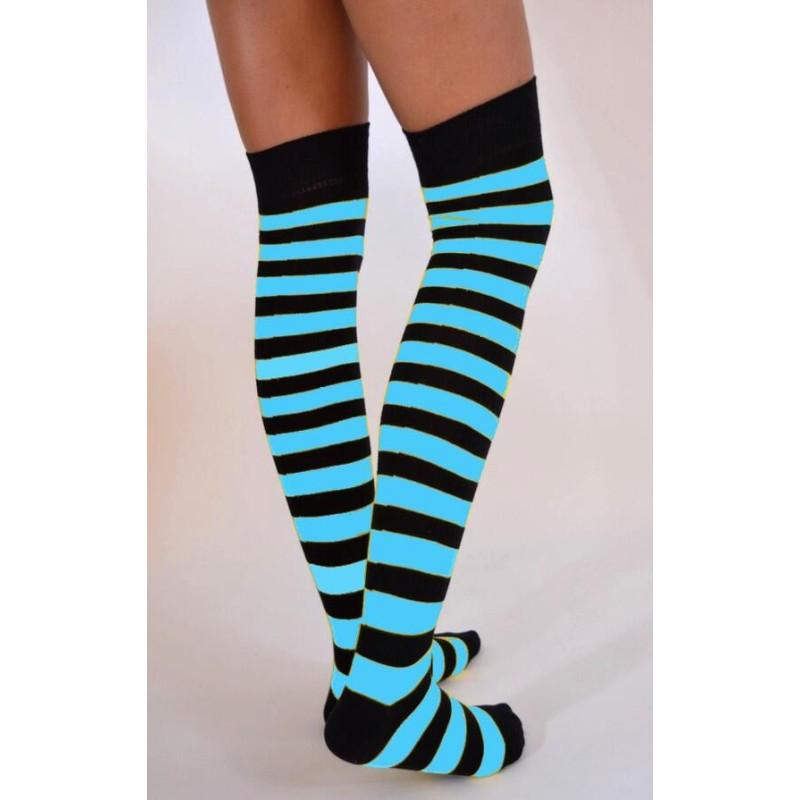 Jambières Macahel rayures noires et turquoise