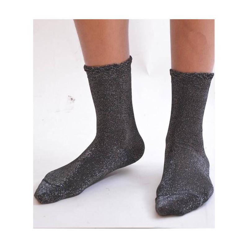 Fines chaussettes lurex argenté