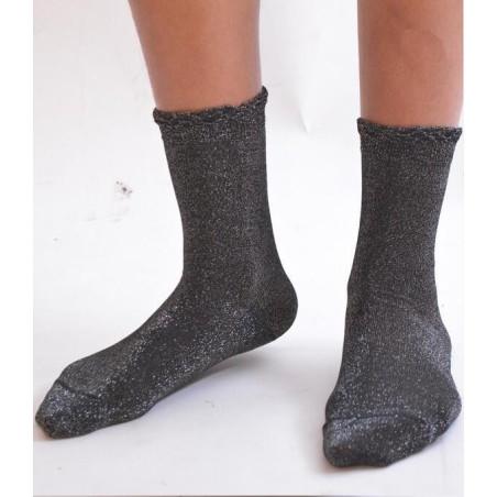 Fines chaussettes lurex argenté