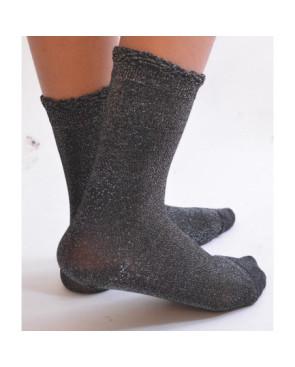 Fines chaussettes lurex argenté