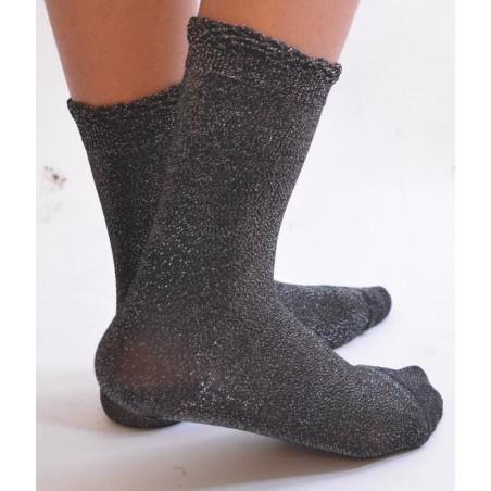 Fines chaussettes lurex argenté