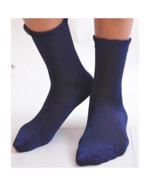 Fines chaussettes lurex bleutée