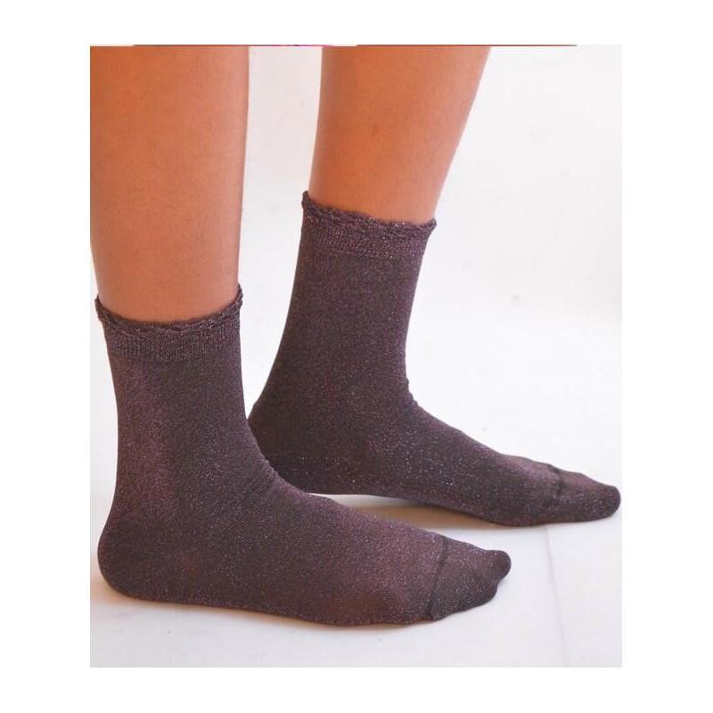Fines chaussettes lurex violine