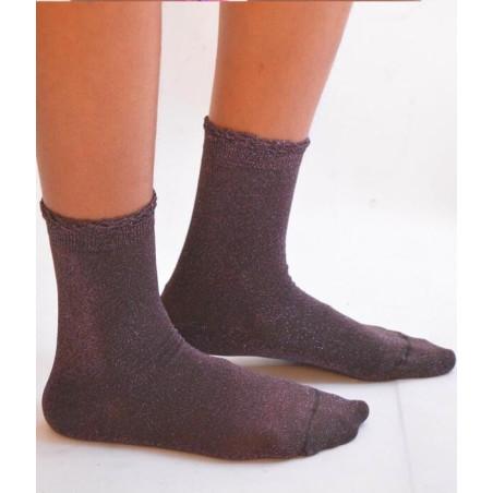Fines chaussettes lurex violine