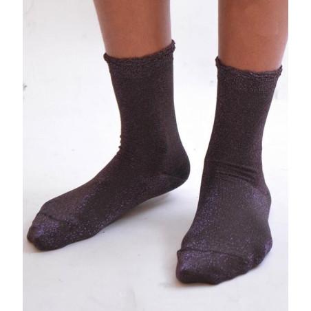 Fines chaussettes lurex violine
