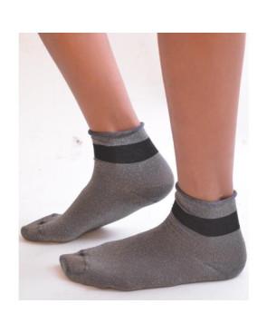 Socquette argentée Revers lurex