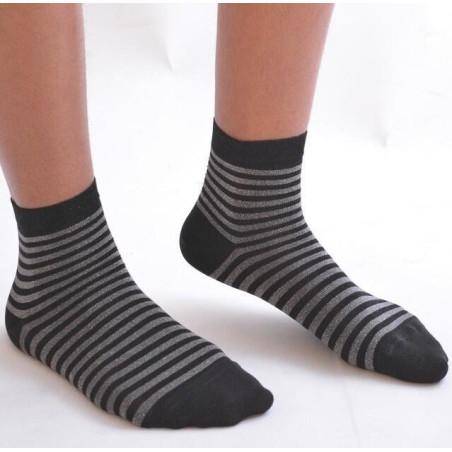 chaussettes lurex rayures argenté