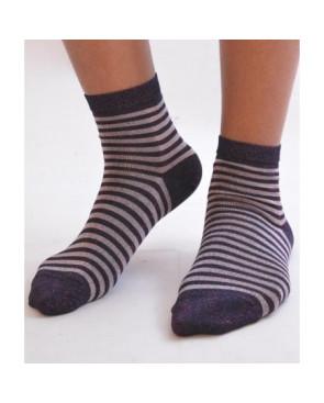 Chaussettes rayures lurex violine