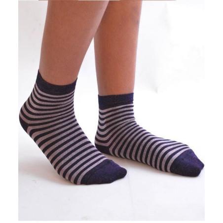 Chaussettes rayures lurex violine