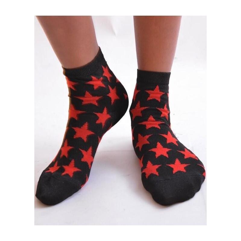 Chaussettes lurex étoiles Rouge