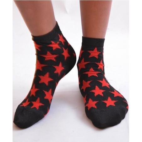 Chaussettes lurex étoiles Rouge