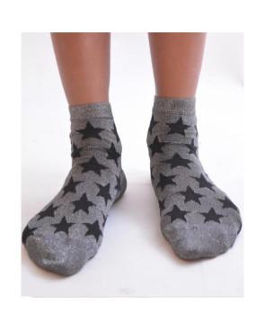 Chaussettes lurex étoiles noires