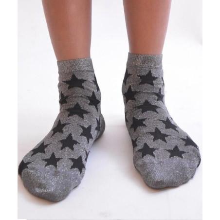 Chaussettes lurex étoiles noires