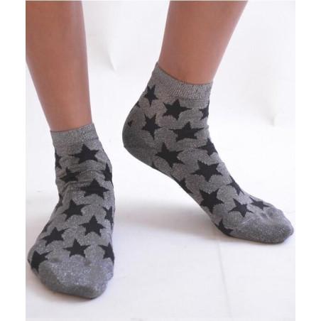 Chaussettes lurex étoiles noires