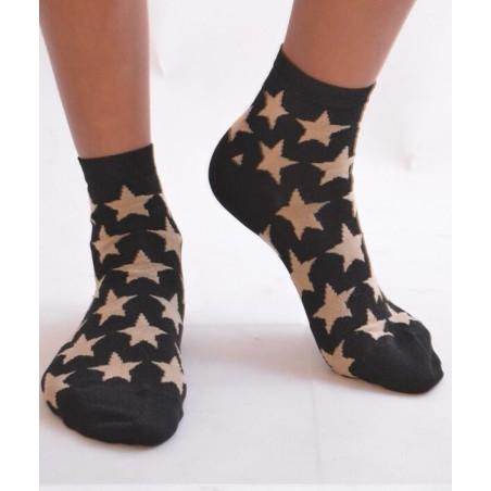 Chaussettes lurex étoiles or