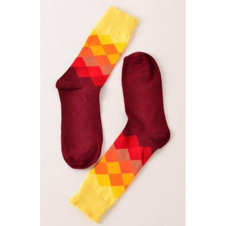 Chaussettes losanges multi Feu