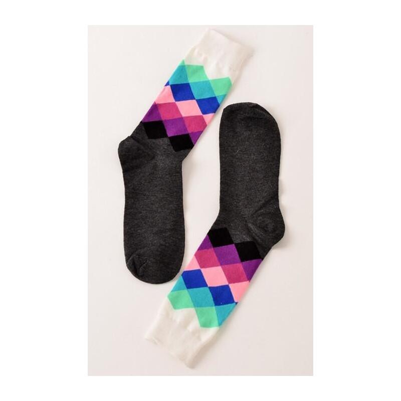 Chaussettes losanges multi violette
